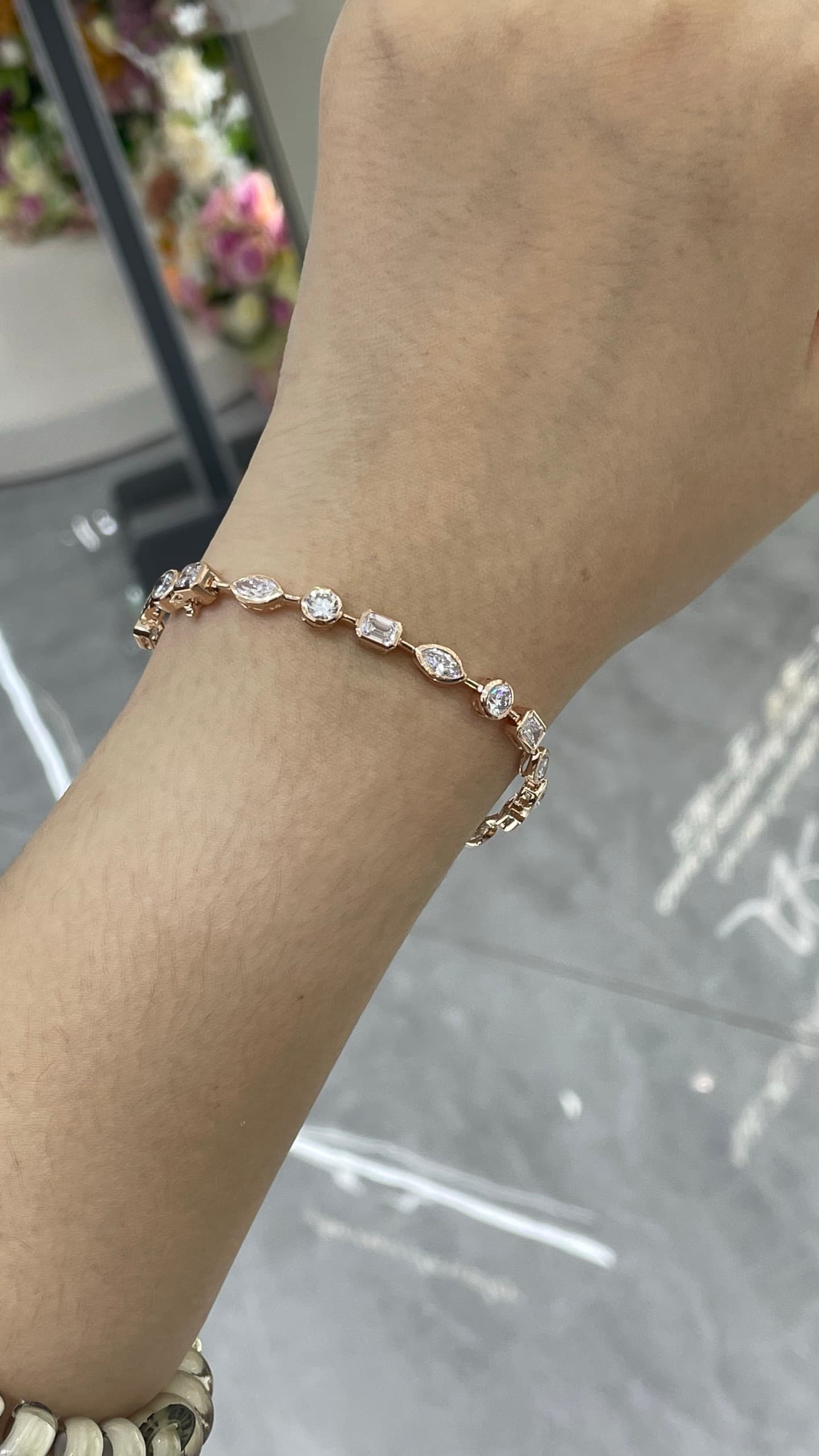18K 異形拼接鑽石手鍊 - 視角 5