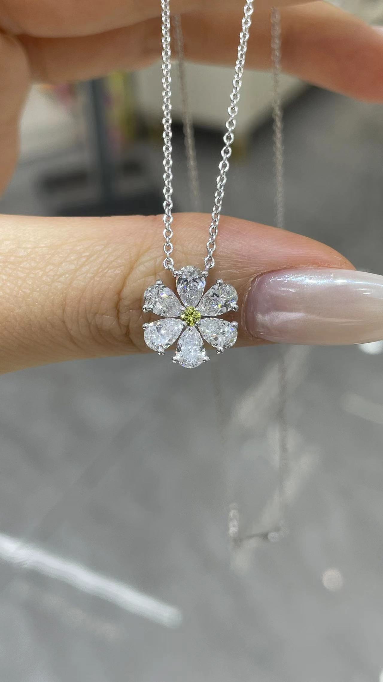 Pt950 項鏈 货重6.36g yd:0.049ct/1p d1.528ct/6p